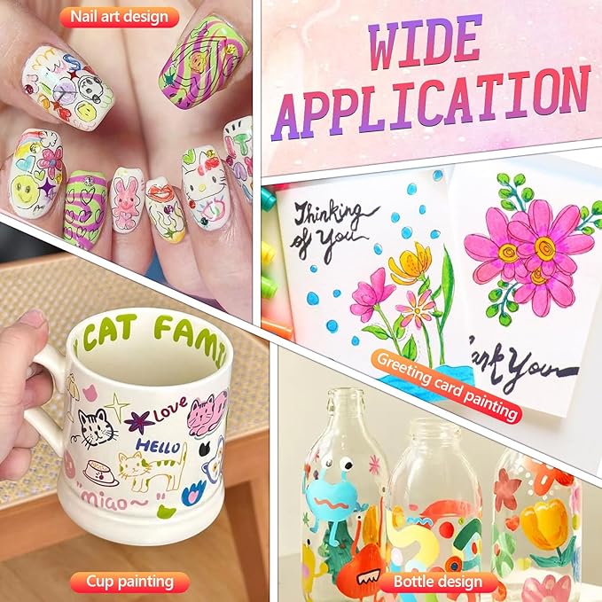 12 Colors Nail Art Pens Set,Fine Tips 3d Nail Art Pens 3d Quick-Dry 0.5mm Nail Polish Pens,Diy Nail Art Marker Graffiti Dotting Pen For Nails Art Design Manicure Nail Diy Decoration