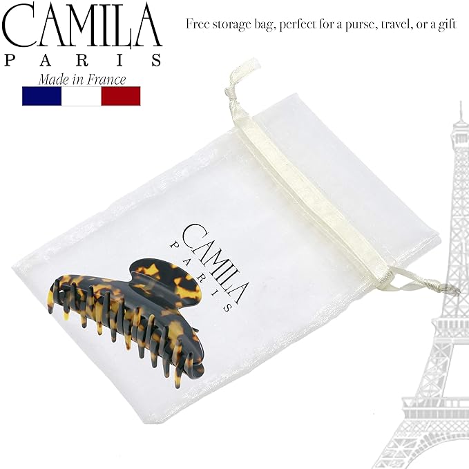 Camila Paris CP3030 French Hair Clip for Women Thick Hair for Long Curly Wavy Hair, Handmade Tokyo, Girls Hair Claw Clips, Durable Styling Big Claw Clip for Thick Hair, Strong Hold Grip Made in France