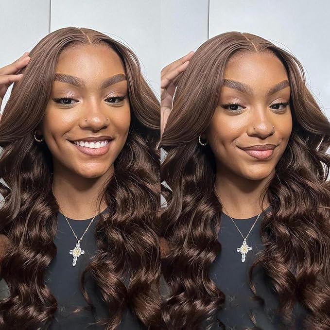WOWANGEL 13x6 HD Lace Front Wigs Human Hair Body Wave Pre Plucked SKINLIKE 0.1mm Extremely Thin Real HD Lace Front Wigs 180% Density Glueless Human Hair Wigs for Women 16 Inch