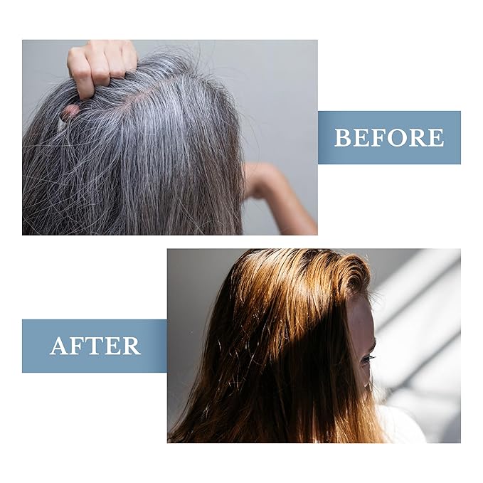 Natural Hair Dye Color Spray - Vegan, Cruelty-Free, Ammonia-Free, Non-Toxic, Permanent, Brown Hair Color - 100% Gray Coverage with Organic Ingredients, Safe for Pregnancy - 4 fl oz