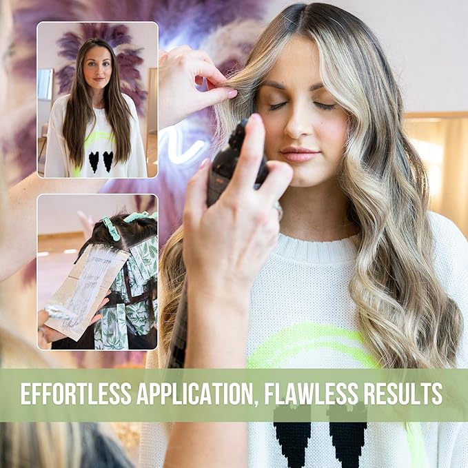 Simply Hair Pop-Up Hair Foil - 500 Pre-Cut & Folded Sheets for Hair Dye, Highlights & Balayage - Embossed, No-Slip Grip - Pop-Up Dispenser - 12.7x27.9cm - Palm Leaf