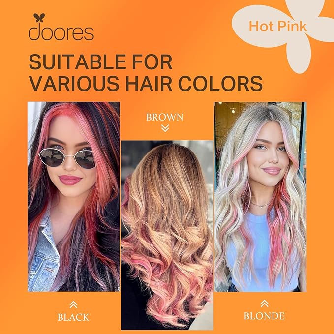 Doores I Tip Extensions, Light Pink 22 Inch 25g, Human Hair Extensions, Colored Human Hair Extensions