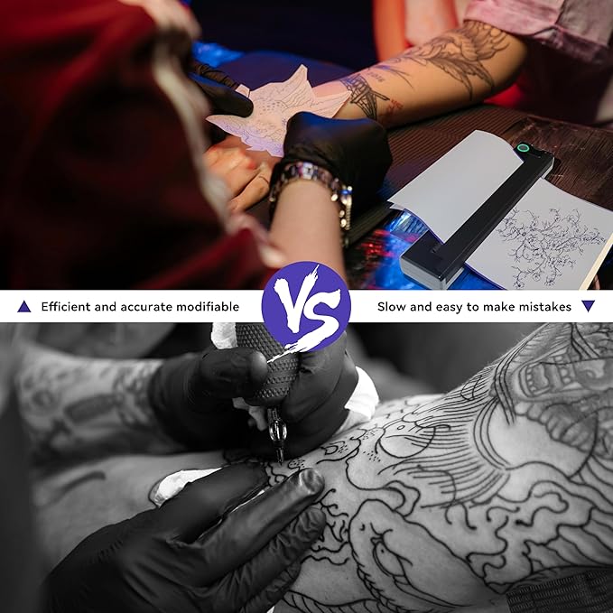 P90 Tattoo Stencil Printer, Wireless Thermal Tattoo Printers with Stencil Paper,Portable Tattoos Printer Compatible with Phone Pad and PC