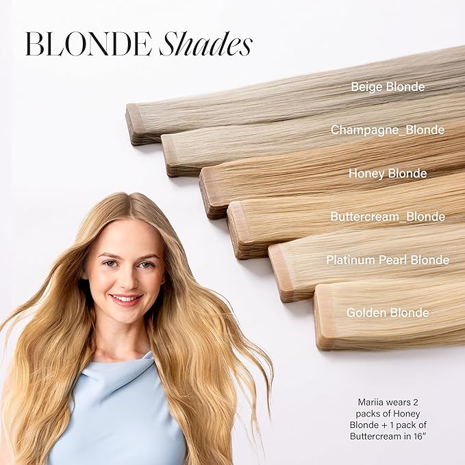 Luxy Tape-In Hair Extension Collection 30", 50g, Golden Blonde, 20 pieces