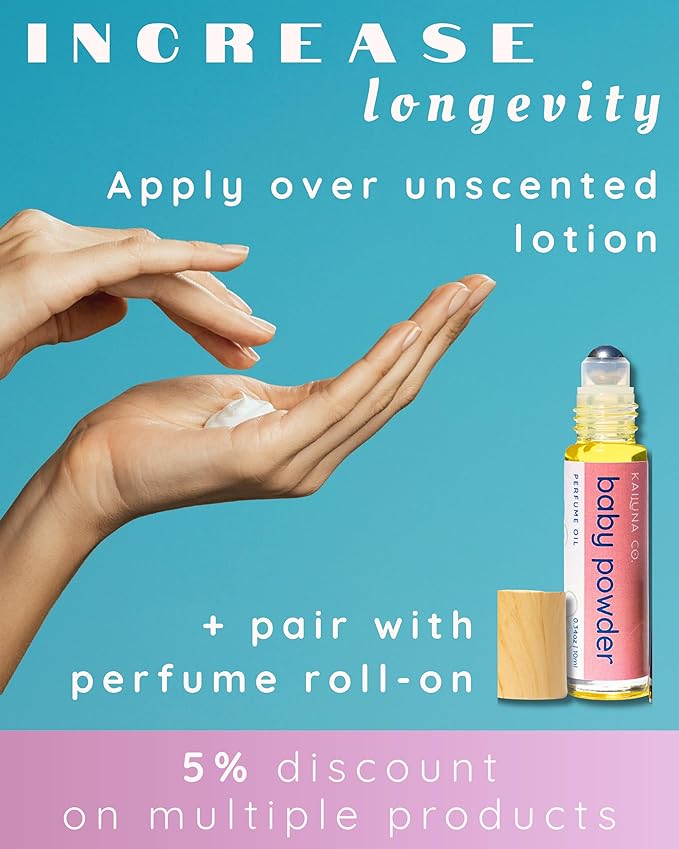 Baby Powder Natural Hair & Body Mist Spray, Pure Essential and Fragrance Oils, Alcohol-Free, Handmade in California, 0.5Fl Oz