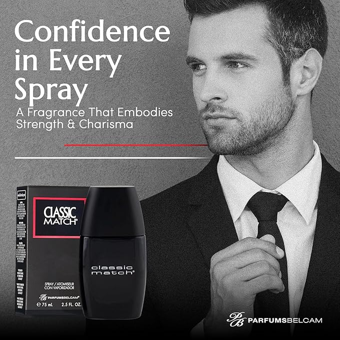 PB ParfumsBelcam CM Noir Eau De Toilette Spray for Men – Fresh Fougere Cologne, Bergamot, Basil, Patchouli, Long-Lasting Scent, Masculine Fragrance – 2.5 Fl Oz
