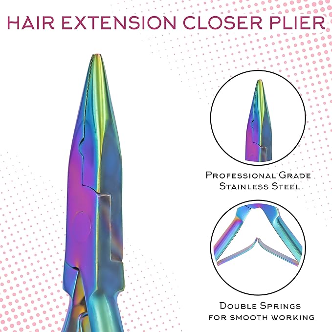 SIVOTE Professional Hair Extension Tools Kit Stainless Steel, Microlink & Itip Extensions Tool Kit, Multicolor