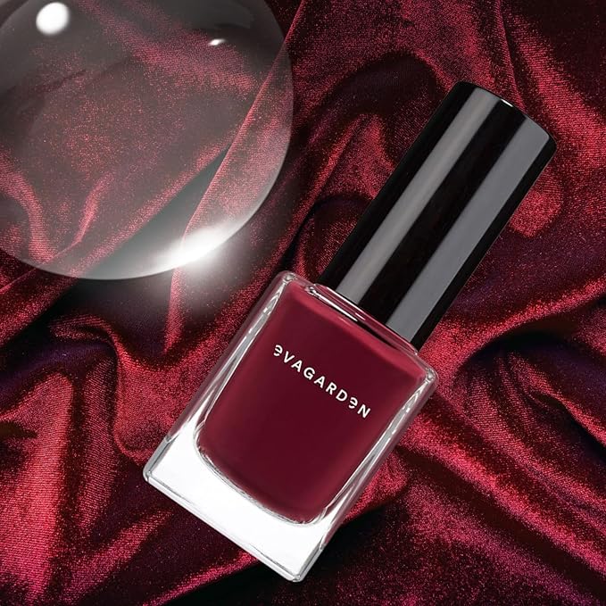EVAGARDEN Sea Water Resistant Nail Polish - Saturated Color with Thin Film Coating - Attractive, Durable and Smooth Coverage - Clean Formula, No Harsh Substances - 604 Burgundy - 0.34 oz