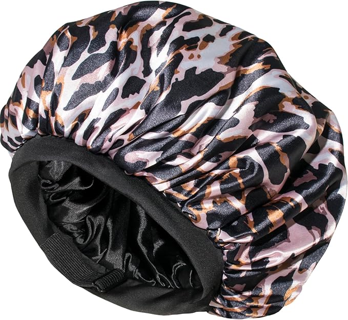 CAPLORD Double Sided Satin Bonnet for Sleeping - Adjustable Silk Sleep Cap for Women and Men