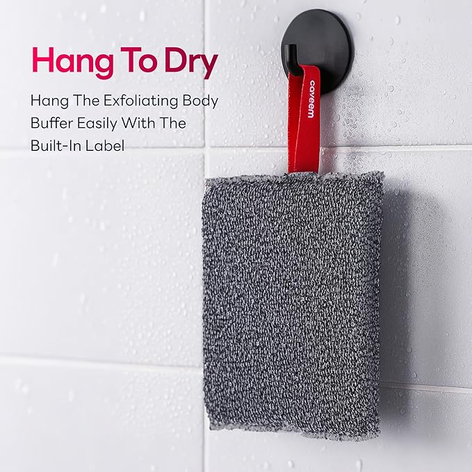 Exfoliating Body Scrubber, Rough Exfoliation Body Exfoliator Sponge for Remove Dead Skin, Body Exfoliating Sponges, Bath and Body Exfoliate Buffer, Mens and Womens Sponge for Shower (2 Pack)