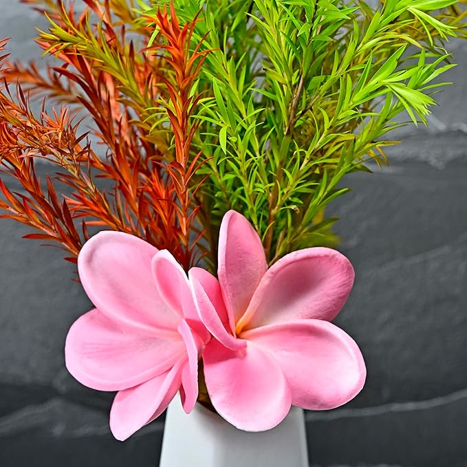 Pack of 2 Real Touch Flowers Hawaiian Flower Hair Clips Plumeria Hibiscus Hair Clips Handmade Hair Accessories for Beach Wedding Bridal Party Mother's Day Women Girls Holiday Gifts (c-823, 2pcs)