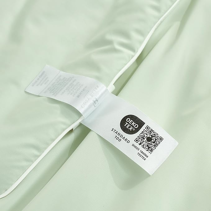 Cozy Bliss Cooling Comforter Queen Size, Cooling Blankets for Hot Sleepers and Night Sweats, Light Mint Green Cream Summer Comforter for Queen Size Bed, Breathable Soft Lightweight Silk Smooth