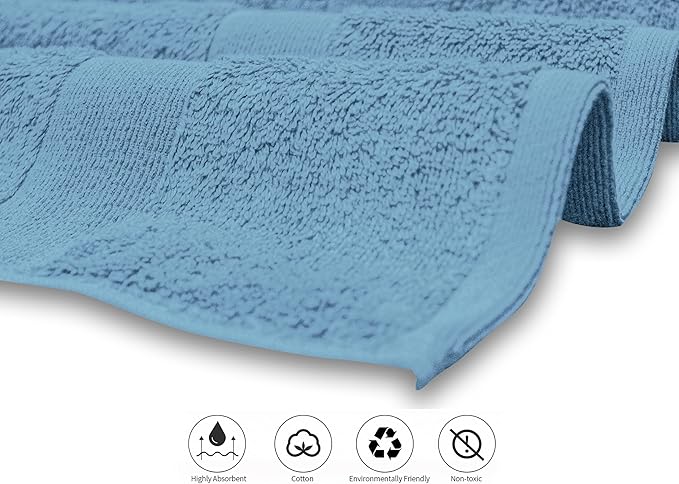 Softolle Luxury 8 Piece Towel Set, 2 Bath Towels 2 Hand Towels 4 Washcloths, Towels for Bathroom, Home, Spa & Gym - Highly Absorbent (Sky Blue)
