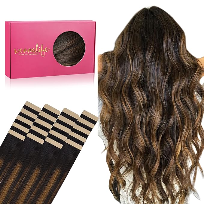 WENNALIFE Tape in Hair Extensions Human Hair, Hair Extensions Straight Human Hair Tape in Extensions Skin Weft Tape Extensions