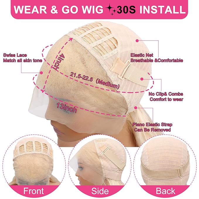 Green Bob Wig Human Hair Wear and Go Glueless Bob Wig 13x4 HD Lace Front Wigs Human Hair Bob Human Hair Wigs For Black Women 200% Density Pre Plucked With Baby Hair (12inch)