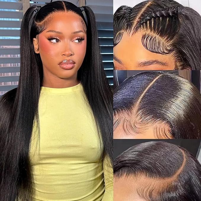 Lace Frontal Wigs Straight Hd 13x6 Lace Front Wigs Human Hair Pre Plucked 100 Percent Human Hair Wigs for Women Natural Color 22inch