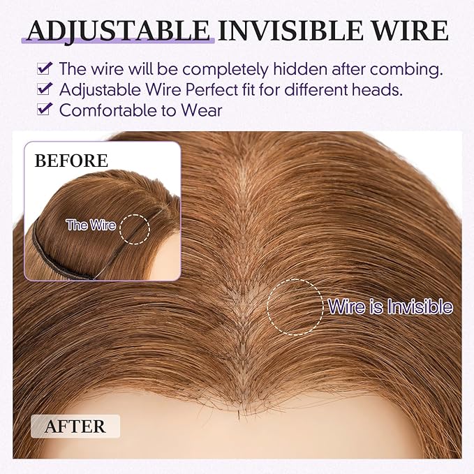 Halo Hair Extensions Real Human Hair,Halo Hair Extension 100% Human Hair,Wire Hair Extensions,Thicker 06 Light Brown 20inch/100g