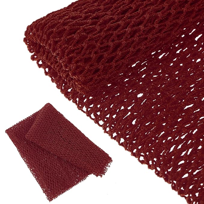 Geiserailie African Net Sponge Long Bathing Net Shower Body Scrubber Back Scrubber Skin Smoother Bathing Sponge for Daily Use or Stocking Stuffer(Wine Red)