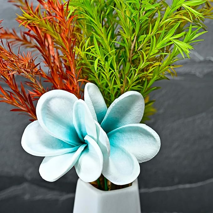 Pack of 2 Real Touch Flowers Hawaiian Flower Hair Clips Plumeria Hibiscus Hair Clips Handmade Hair Accessories for Beach Wedding Bridal Party Mother's Day Women Girls Holiday Gifts (c-827, 2pcs)