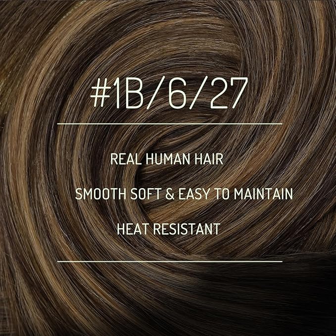 RUNATURE Real Human Hair Clip in Extensions 24 inch, Balayage Clip in Hair Extensions, Long Hair Extensions Clip Ins, Remy Natural Hair, Add Hair Length, 135g 7pcs #1B/6/27 Black Ombre to Blonde