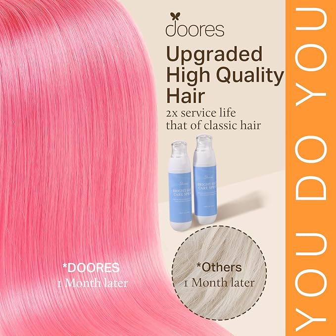 Doores I Tips Hair Extensions Real Human Hair, Light Pink 14 Inch 25g, Remy Hair Extensions, For Highlights Effect