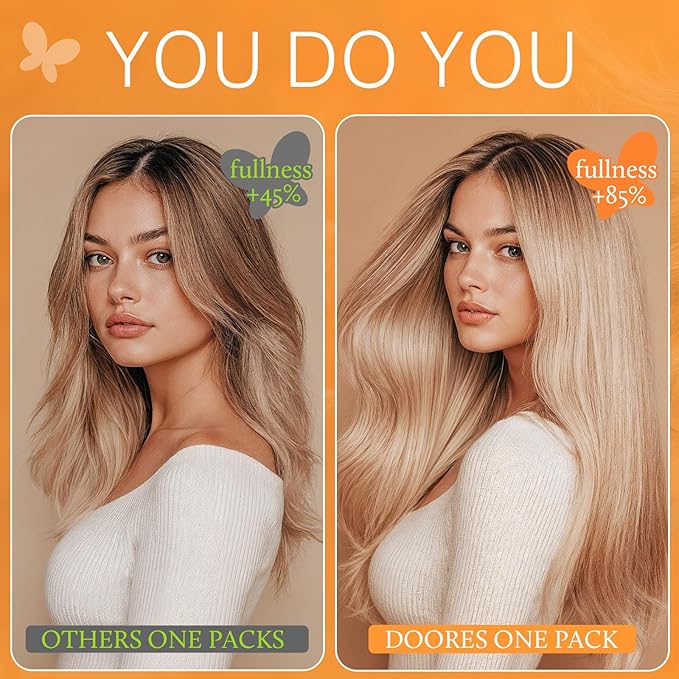 DOORES Human Hair Extensions Clip in Balayage Dark Brown to Chestnut Brown Clip in Remy Hair Extensions Natural Hair 120g Straight 7pcs 24 Inch