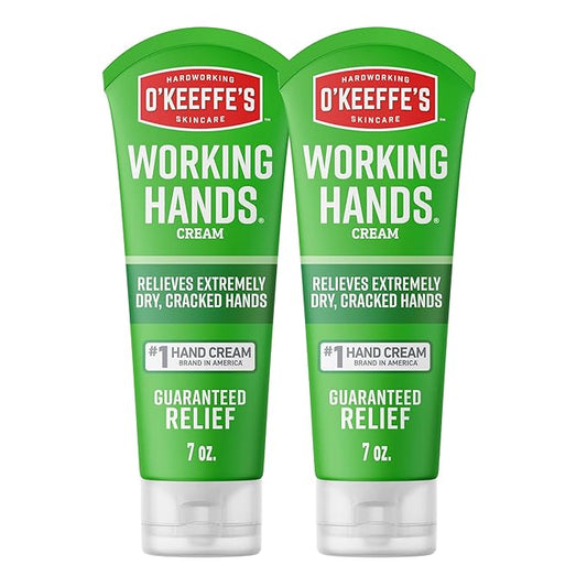 O'Keeffe's Working Hands Hand Cream for Extreme Dryness - 7 oz Tube (2 Pack) - Repairing Skincare for Cracked, Dry Hands