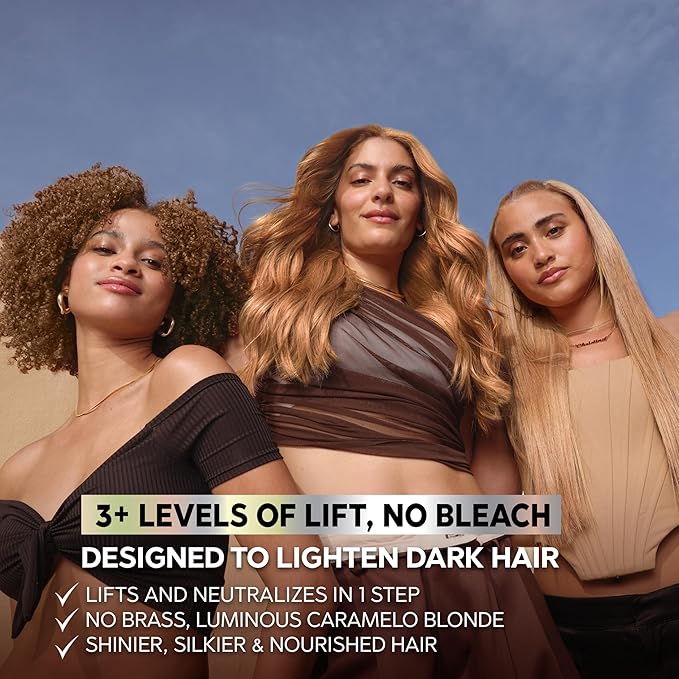 Garnier Nutrisse Ultra Color Nourishing Bold Permanent Hair Color Creme, LC3 Hi-Lift Blonde (Tres Leches), Pack of 2, Hair Dye Kit for 8 Weeks of Bold Hair Color Even on Dark Bases