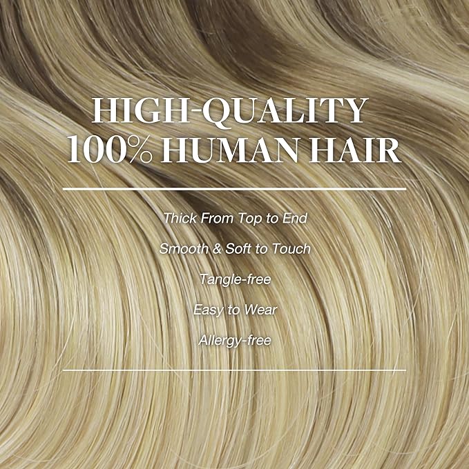 GOO GOO Clip in Hair Extensions Real Human Hair, Remy Human Hair Extensions Clip ins for Women, Natural Human Hair, 20inch 120g 7Pcs, 4/18 Balayage Chocolate Brown Highlighted Dirty Blonde