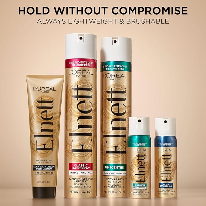 L'Oreal Paris Elnett Slick Back Styling Cream, Anti-Frizz Hair Cream for Flexible Hold, Frizz Control, Polished Shine and Slick Finish, 5.1 Fl Oz