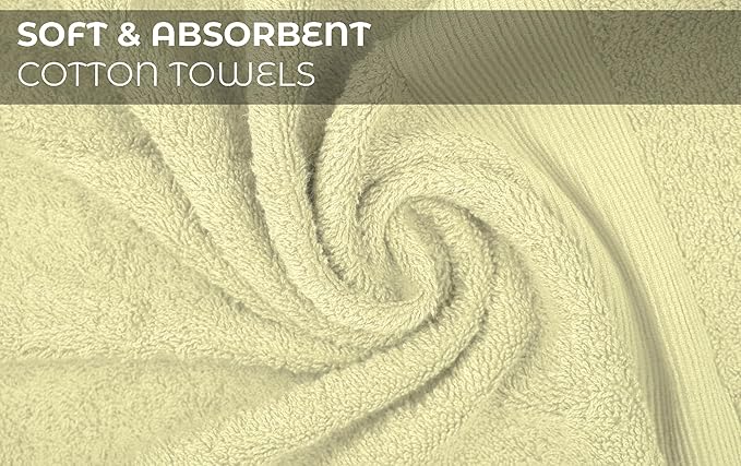 Softolle Luxury Bath Towels Set of 4 (27” x 54”) | Towels for Bathroom | Super Soft | Highly Absorbent Towels for Home, Spa, Gym (Cream)