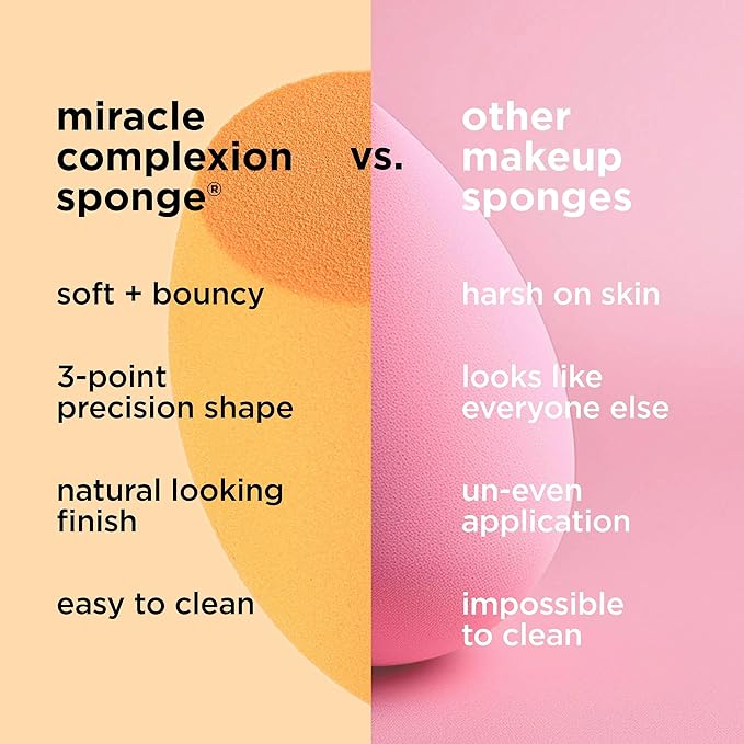 Real Techniques Miracle Complexion Beauty Sponge Makeup Blender, Set of 4