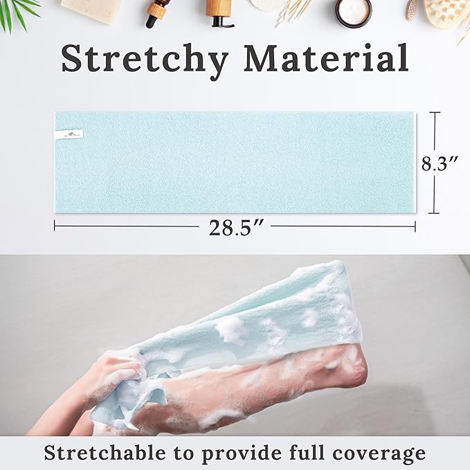 myHomeBody Exfoliating Washcloths for Showering, Loofah Body Scrubber Exfoliator, Back Shower Towel, Bath Washer for Exfoliation, Set of 2 (Color Will Be Shipped Randomly)