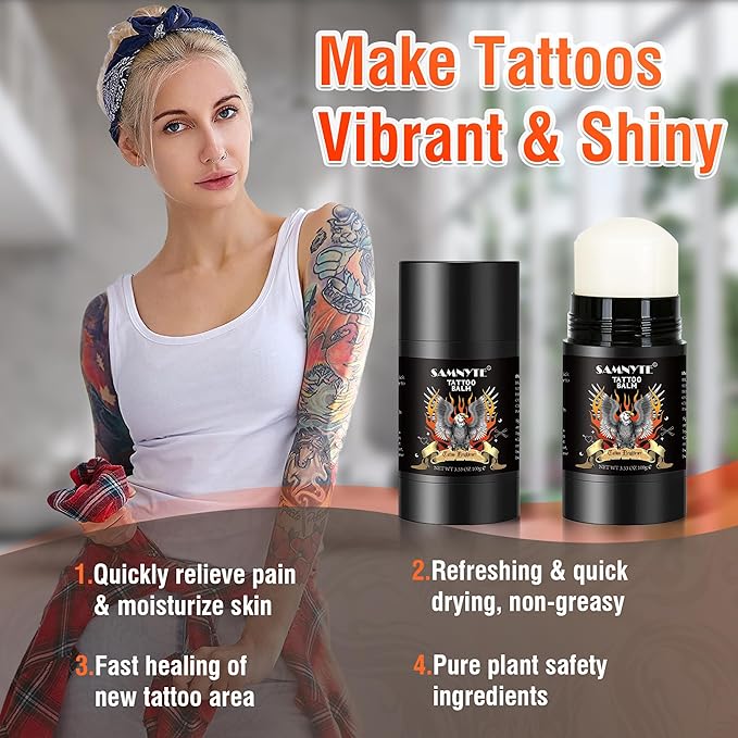 Samnyte Tattoo Balm, 3.53Oz, Tattoo Cream Stick for Moisturizing, tattoo aftercare butter Lotion-3.53Oz