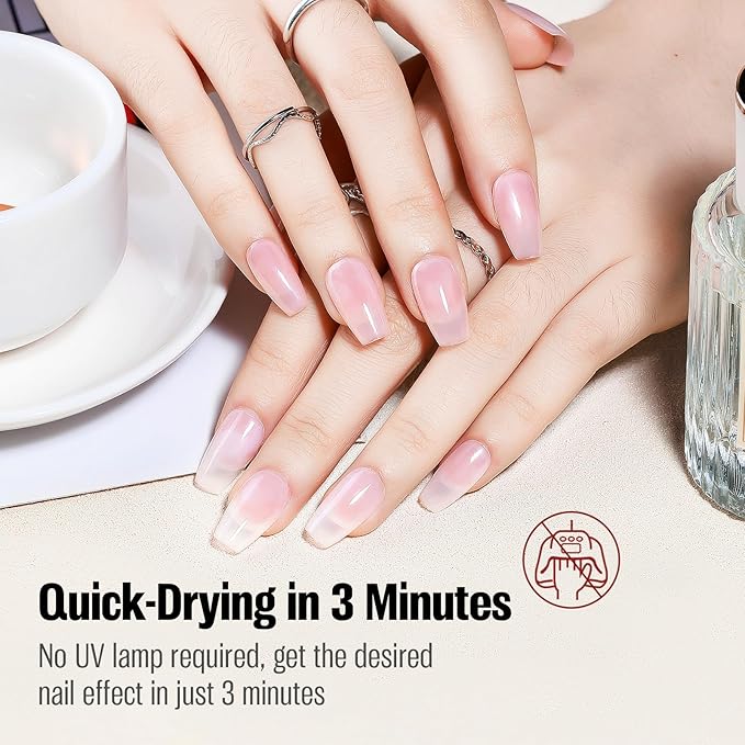 Nail Base Top Coat Nail Polish Quick Dry 15ml, Clear Top Coat Nail Polish Non Gel High Shine Air Dry Fast Regular Salon Quality Nail Art for Ladies