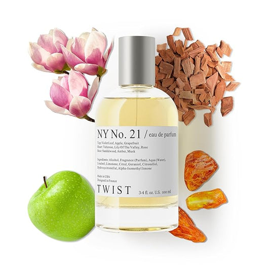 Twist NY No. 21 - Inspired by Be Delicious Donna K. New York, Long-Lasting Perfume for Women, Vegan, Clean Ingredients, Cucumber & Grapefruit – Spray 100 ml | 3.4 fl. oz.