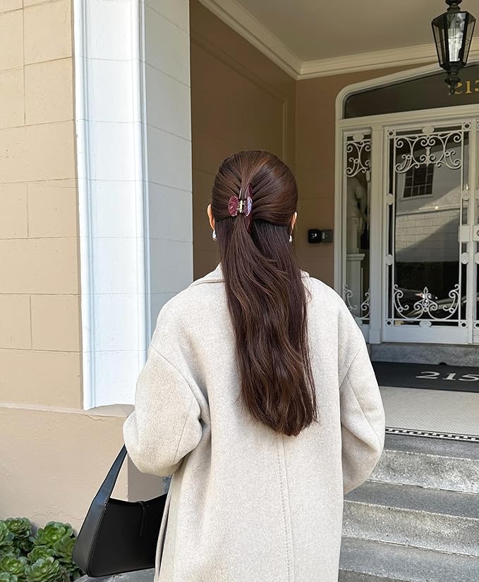 Hair Clip for Women, Burgundy, 4 Inches, Large Claw Clip for Thick Hair, Premium Durable Acetate, No Slip Grip, 1 Piece