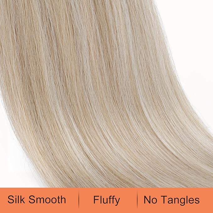SEIKEA Ponytail Extensions Drawstring Long Straight Fake Pony Tail Natural Soft Clip in Hair Extension Synthetic Heat Resistant Hairpiece 20 Inch Ash Blonde with Highlights