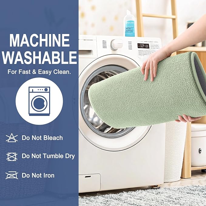 OLANLY Thick Memory Foam Bath Mat Rug 47x20, Extra Soft Absorbent Bathroom Rug, Quick Dry Bath Mats, Non-Slip, Machine Washable Carpet for Bathroom, Tub and Shower, Home Decor Accessories, Sage Green