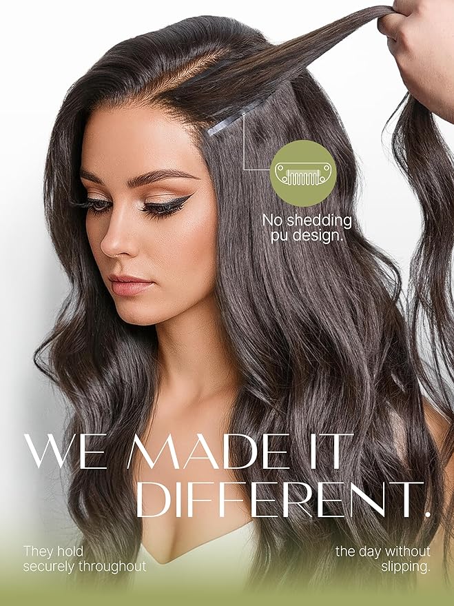 Frodio Clip Ins Hair Extensions Dark Brown Remy Real Human Hair Pu Seamless Silk Long Straight Invisible Full Thick Virgin Brazilian Beauty For Women Can Be Body Wave 100g 7 Piece