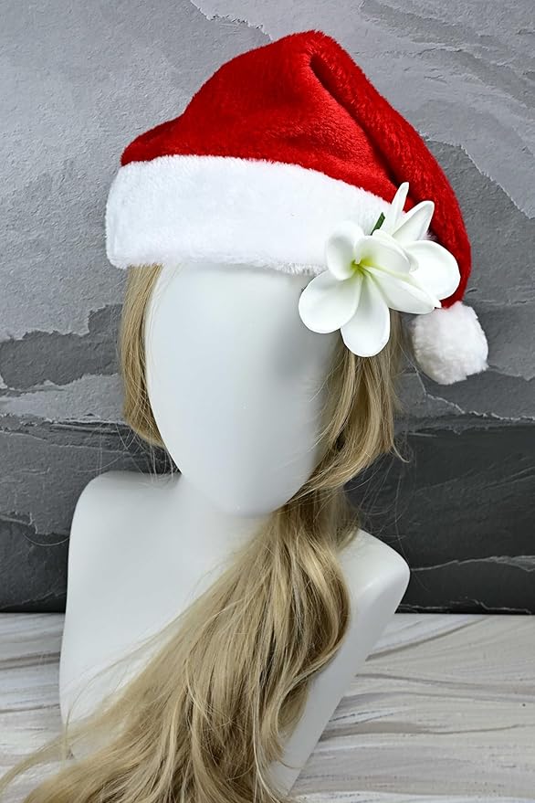 Pack of 2 Real Touch Flowers Hawaiian Flower Hair Clips Plumeria Hibiscus Hair Clips Handmade Hair Accessories for Beach Wedding Bridal Party Mother's Day Women Girls Holiday Gifts (c-809, 2pcs)