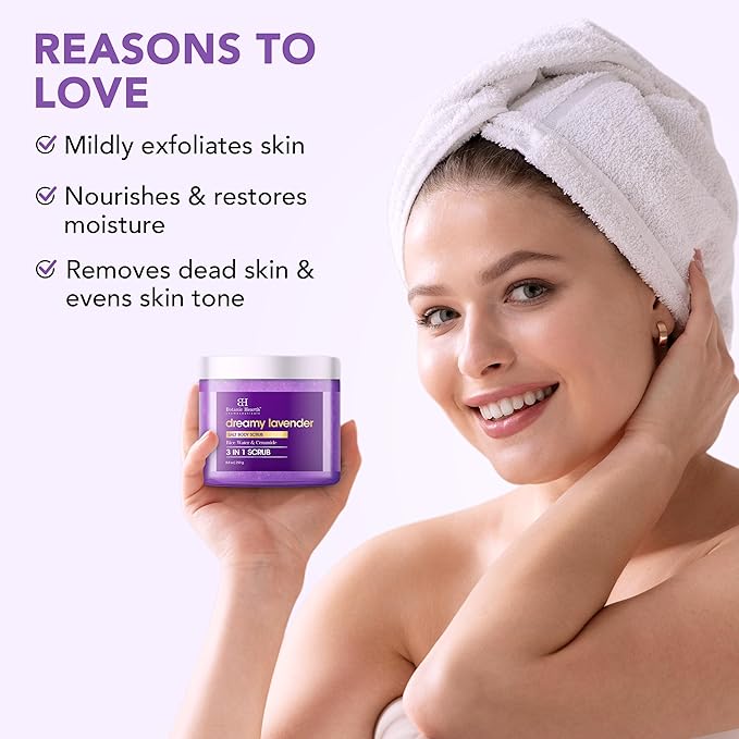 Botanic Hearth Dreamy Lavender Body Scrub 8.8 Fl Oz | Gently Exfoliates and Moisturizes Skin, Infused with Natural Lavender Oil and Essential Nutrients for Smooth and Radiant Skin