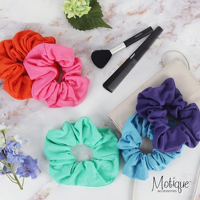 Jumbo Cotton Scrunchie Hair Tie - Navy