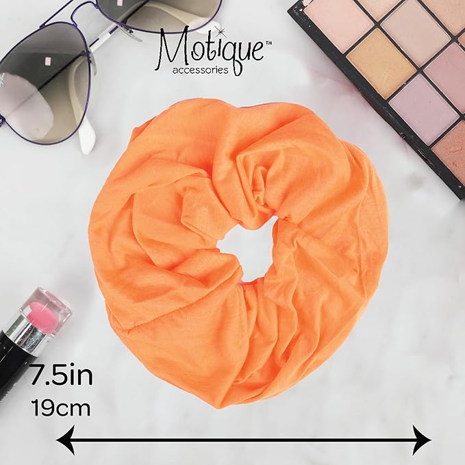 Jumbo Cotton Scrunchie Hair Tie (Neon Orange)