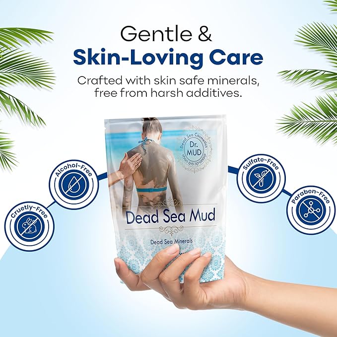 Dr. Mud's Dead Sea Mud Body Mask from Israel, 10.5 Oz – Black Clay Body Treatment with Natural Dead Sea Minerals Deep Cleansing Skin & Beauty Mask – Skin Care Detox Product for Men & Women