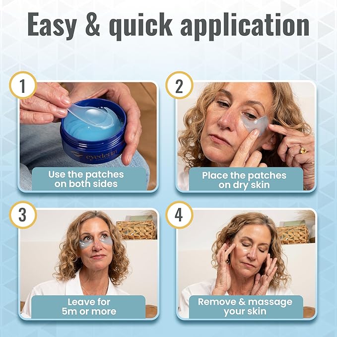 Eyederm Cosmetics Hydra-Gel Under Eye Patches | Hydrogel Eye Masks for Dark Circles, Puffiness & Fine Lines | Ophthalmologist-Developed, Free From Fragrances & Retinol | 30 Pairs