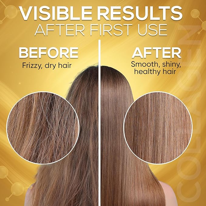Collagen Hair Treatment Mask, for Dry & Damaged Hair, (Trataniento Para Cabella Seco y Matratados) is Keratin, Maca Essence All Cleanses Treated Hair Relaxes The Tense Scalp 8.8FL OZ,250ml