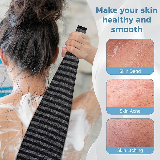 Exfoliating Bath Towel,Japanese Polyester Exfoliating Bath Towel,Body Scrubber,Back Scrubber, African Net Sponge,Quick Dry Two Sides Wipe and Wash