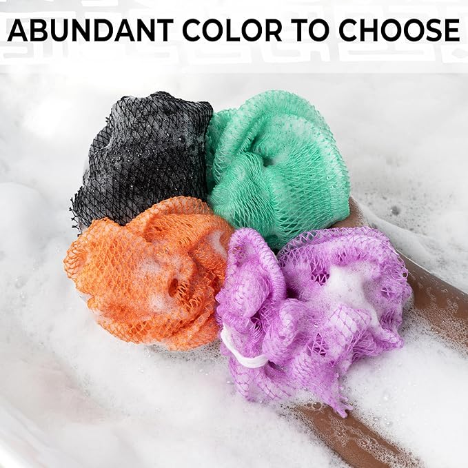 African Net Sponge Authentic - Back Scrub Exfoliating Net Sponge with Knots - 2 Pieces African Bath Sponges for Body Scrubber Exfoliator - Back Washer for Shower Accessories