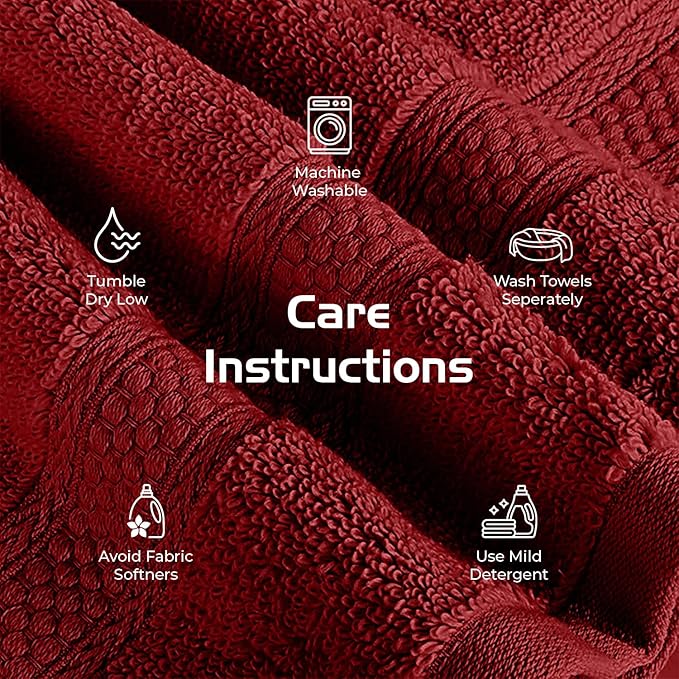 RIVERSIDE 12 Pack Premium 100% Cotton Face Washcloths, 550 GSM, 12 x 12 Inches, Soft, Absorbent Towels for Body & Shower, Bathroom Wash Clothes, Durable Face Towels Set for Spa, Gym, Red
